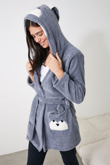 Grey Hooded Robe