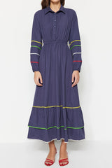 Navy modest dress