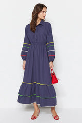 Navy modest dress
