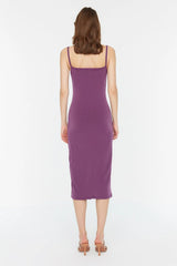 Purple midi dress
