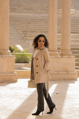 Short Beige Trench Coat