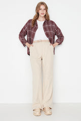 Ecru Wide Leg Trouser