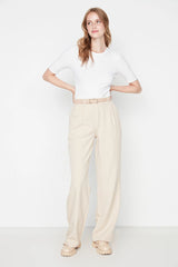 Ecru Wide Leg Trouser