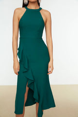 Green midi dress
