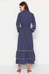 Navy modest dress