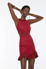 Red mini dress