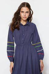 Navy modest dress