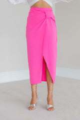 Pink midi skirt