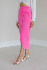 Pink midi skirt