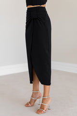 Black midi skirt