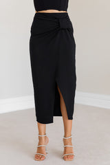 Black midi skirt