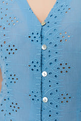 Blue Embroidered Shirt