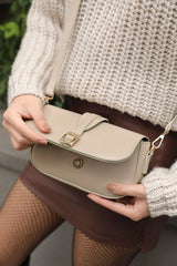 Beige shoulder bag