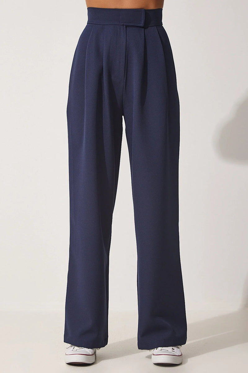 Navy high waist trousers