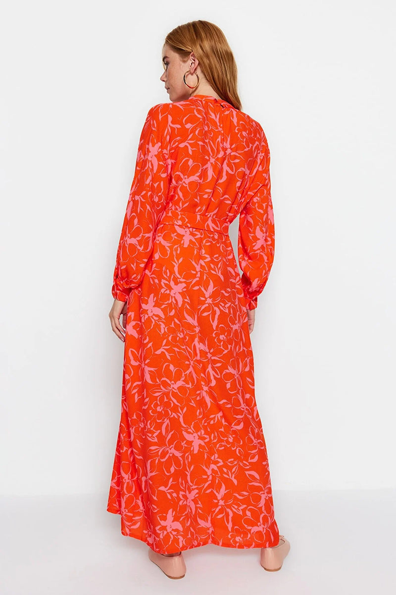 Floral orange dress