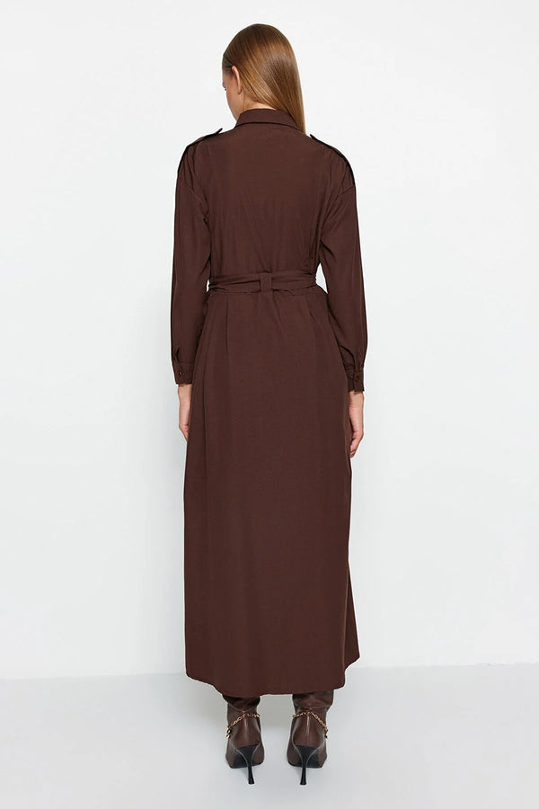 Belted brown Dress