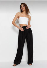 Black linen trousers