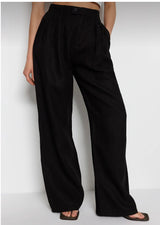 Black linen trousers