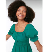 Short sleeve turquoise dress