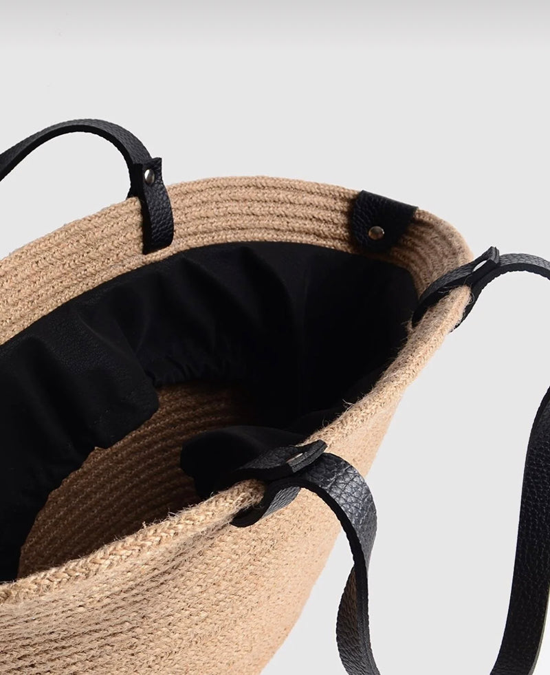 Straw black bag