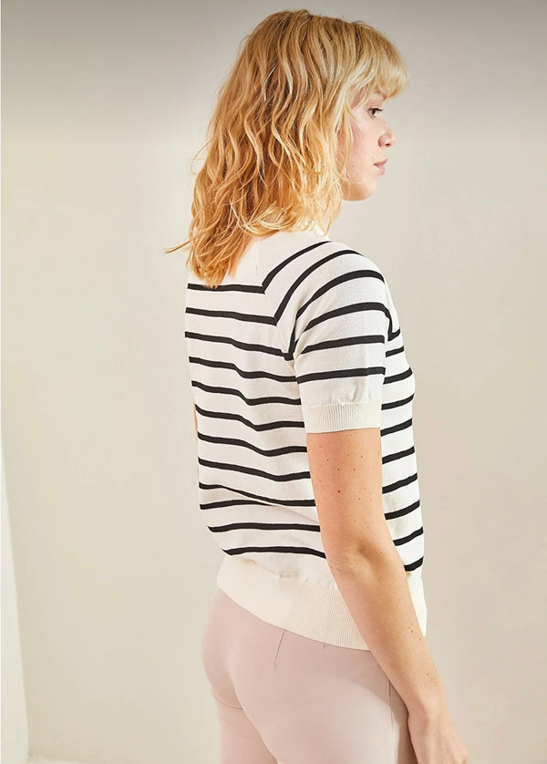 Striped short sleeve top