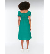Short sleeve turquoise dress