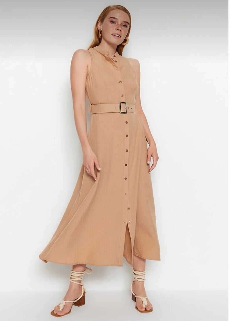 Camel maxi dress