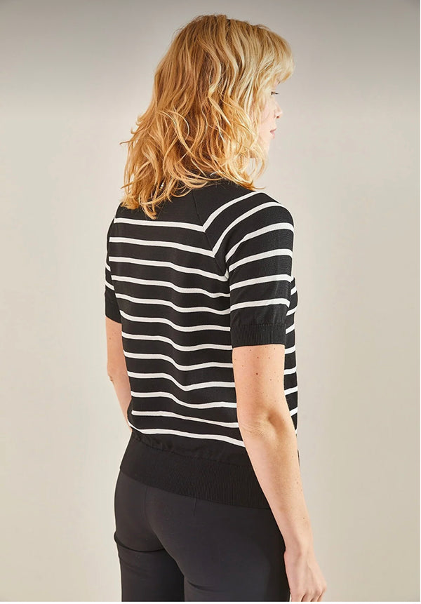 Striped short sleeve top