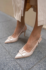 Ecru heeled shoes
