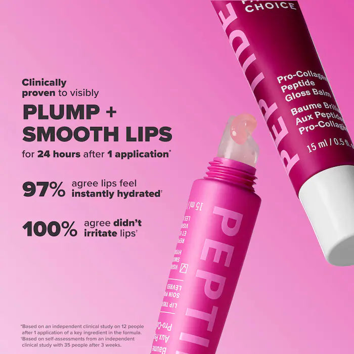 Peptide Plumping Gloss Balm Duo Gift Set for Hydrated, Fuller Lips