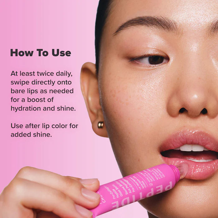 Peptide Plumping Gloss Balm Duo Gift Set for Hydrated, Fuller Lips