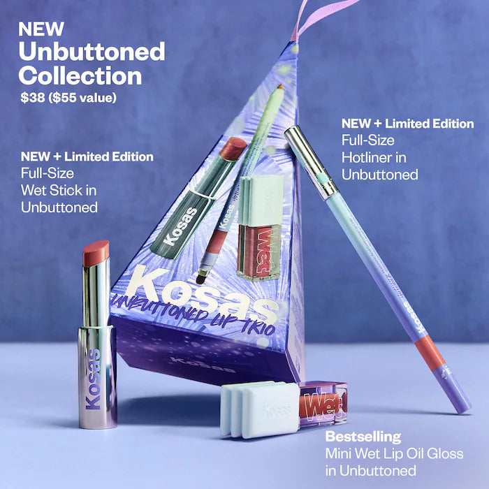 Unbuttoned Lip Liner, Lipstick, and Gloss Gift Set