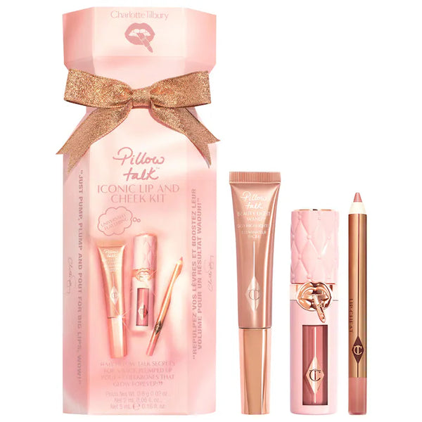 Lip and Cheek Trio Makeup Gift Set-Pillow Talk - Nude Pink