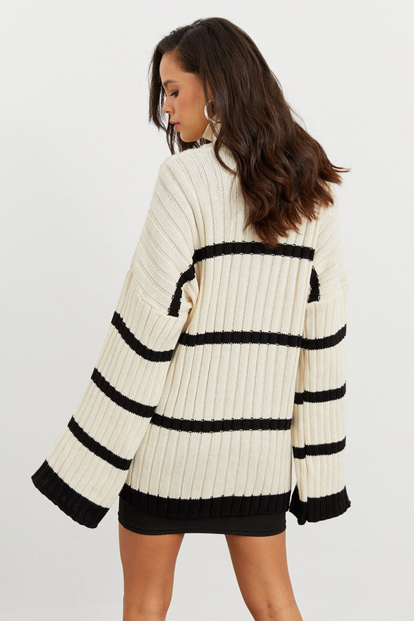 oversized striped sweater