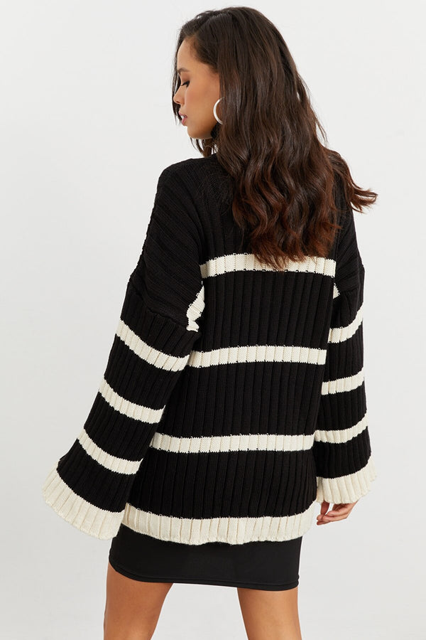 oversized striped sweater
