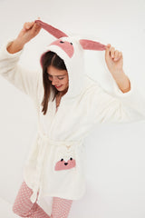 White teddy robe