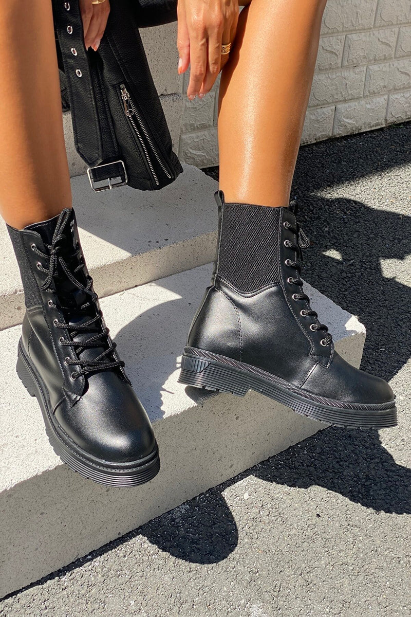 Black biker boots