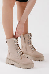 Ecru ankle boots