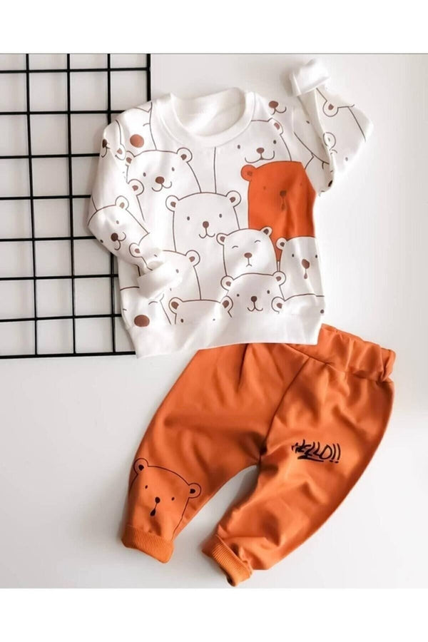 Hello Bears Patterned Baby set