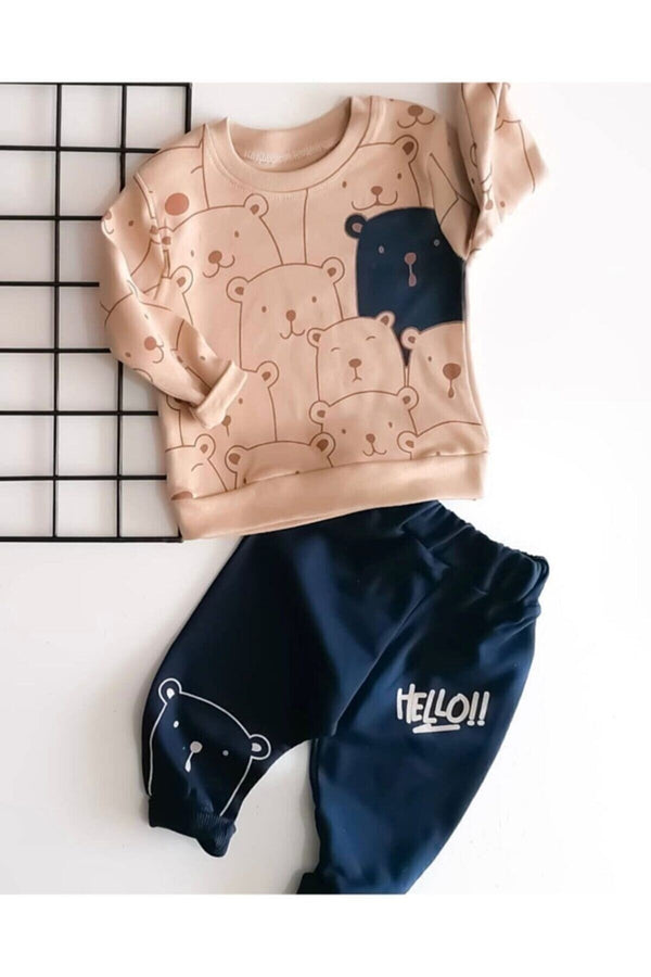 Hello Bears Patterned Baby set