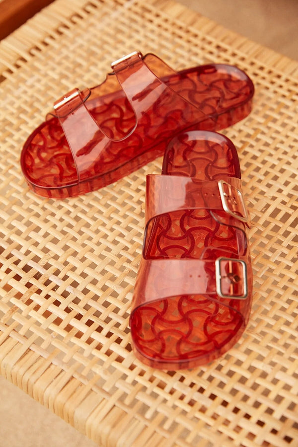 red jelly slippers