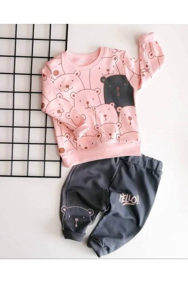 Hello Bears Patterned Baby set