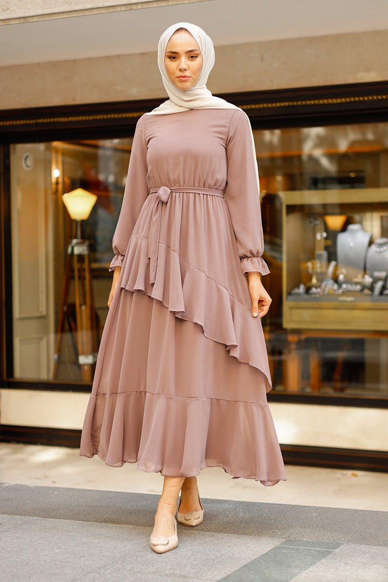 Ruffled Chiffon Dress