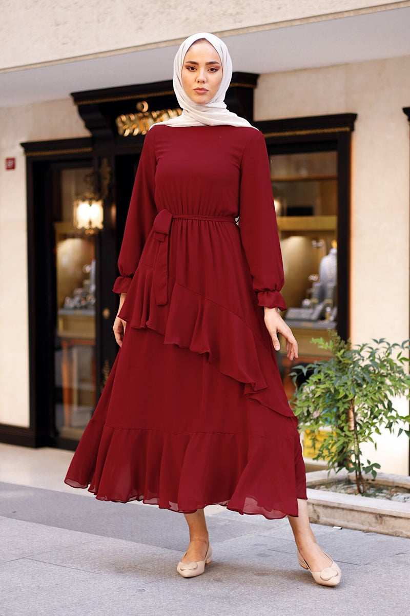 Ruffled Chiffon Dress