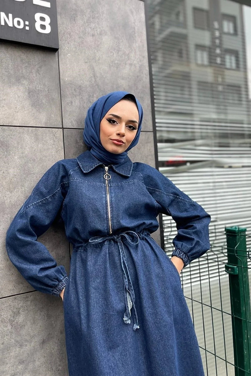 Denim dress 2025 hijab style