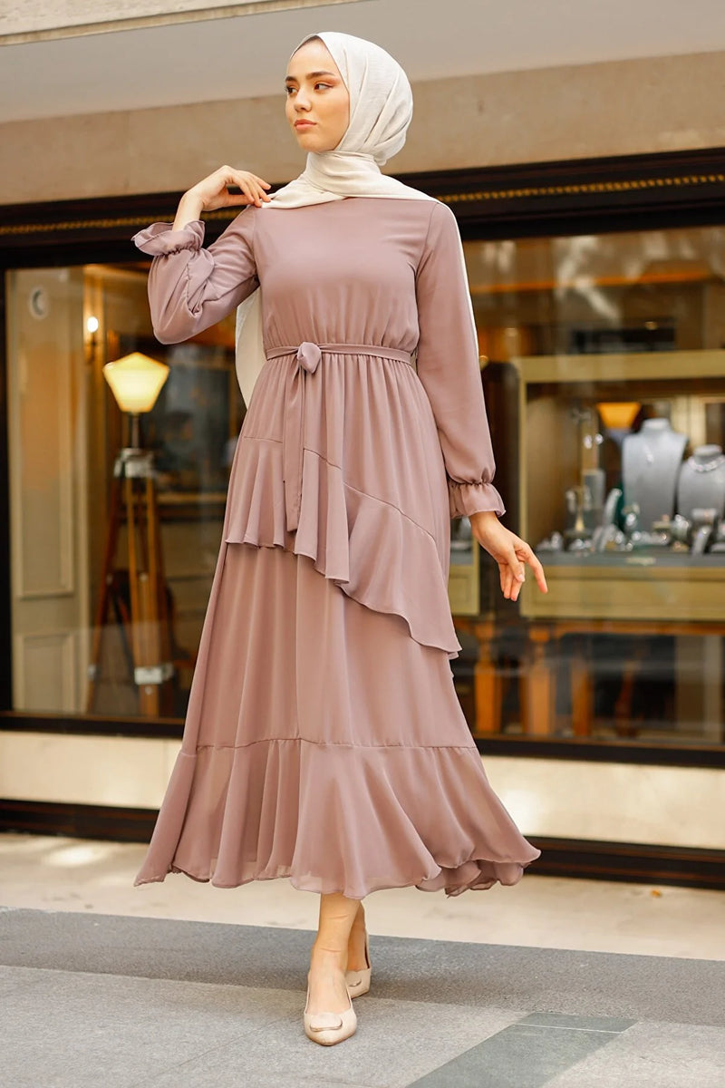 Ruffled Chiffon Dress