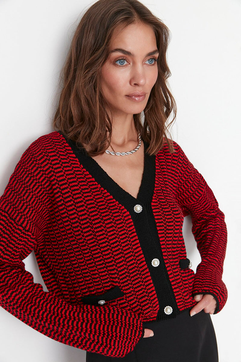 Dark red cardigan