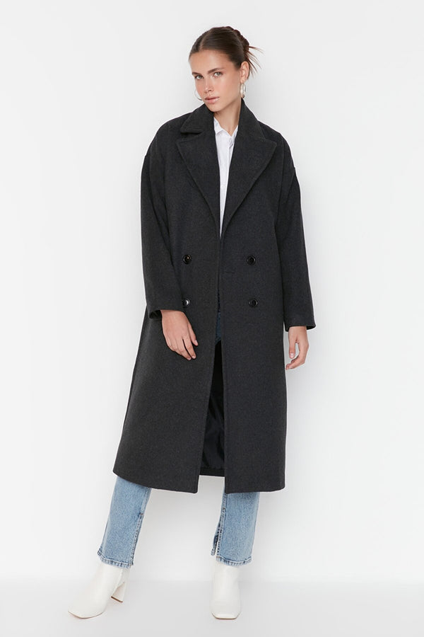 grey oversized coat