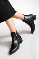 flat black boots