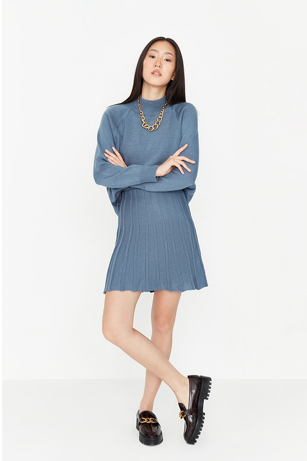 Blue top and skirt set
